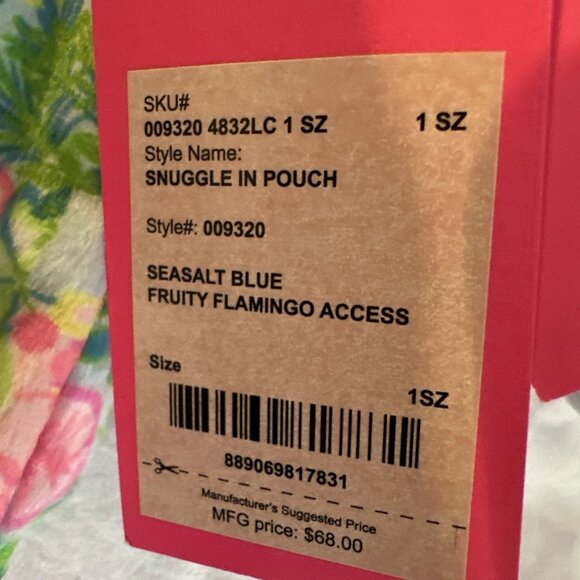 LILLY PULITZER Snuggle In Pouch Sea salt Blue Fruity Flamingo 4 Piece Set NWT - Picture 12 of 12